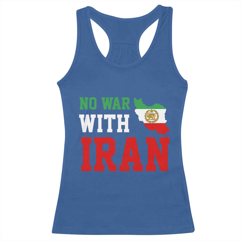 No War With Iran Racerback Tank Top Iran Freedom Protest
