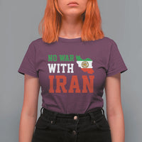 No War With Iran T Shirt For Women Iran Freedom Protest