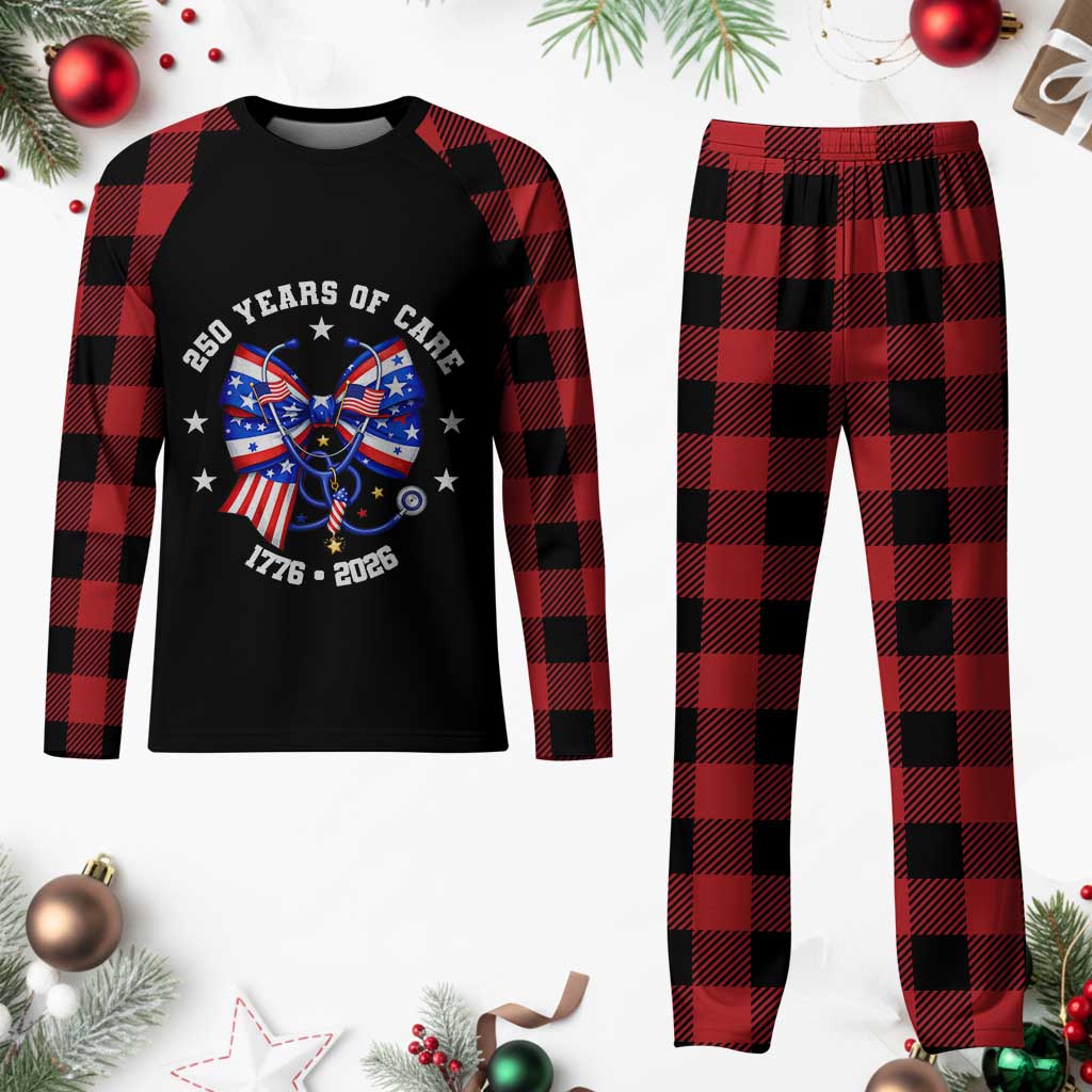 Nurse 250 Years Of Care Plaid Pajama Set Patriotic American Nurse Gift