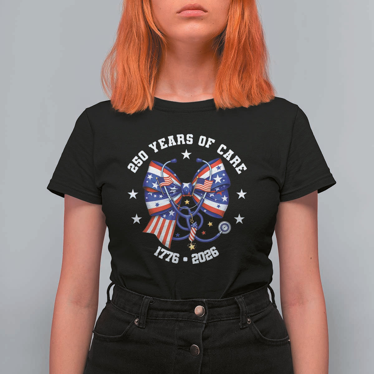 Nurse 250 Years Of Care T Shirt For Women Patriotic American Nurse Gift