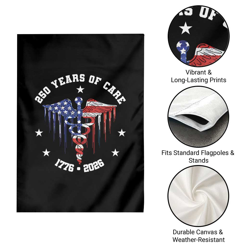 Patriotic Nurse 250 Years Of Care Garden Flag Healthcare Worker Gift
