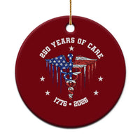 Patriotic Nurse 250 Years Of Care Ceramic Ornament Healthcare Worker Gift