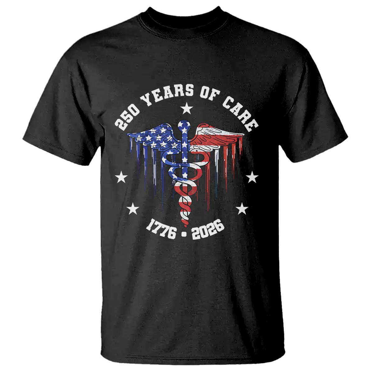 Patriotic Nurse 250 Years Of Care T Shirt Healthcare Worker Gift