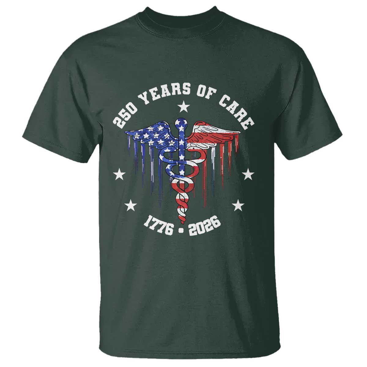 Patriotic Nurse 250 Years Of Care T Shirt Healthcare Worker Gift