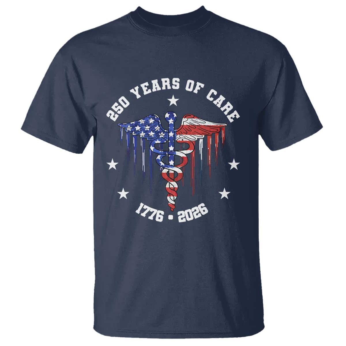 Patriotic Nurse 250 Years Of Care T Shirt Healthcare Worker Gift