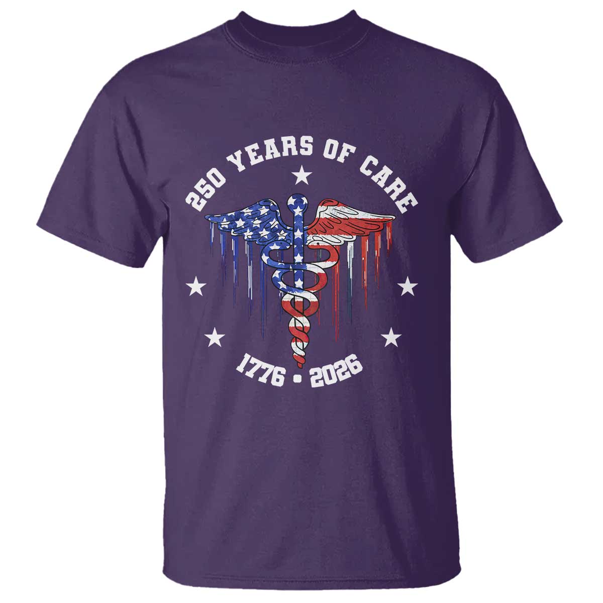Patriotic Nurse 250 Years Of Care T Shirt Healthcare Worker Gift