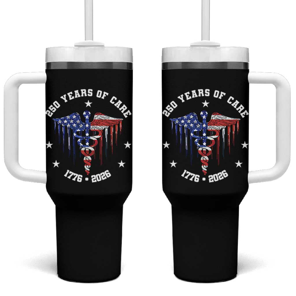 Patriotic Nurse 250 Years Of Care Tumbler With Handle Healthcare Worker Gift