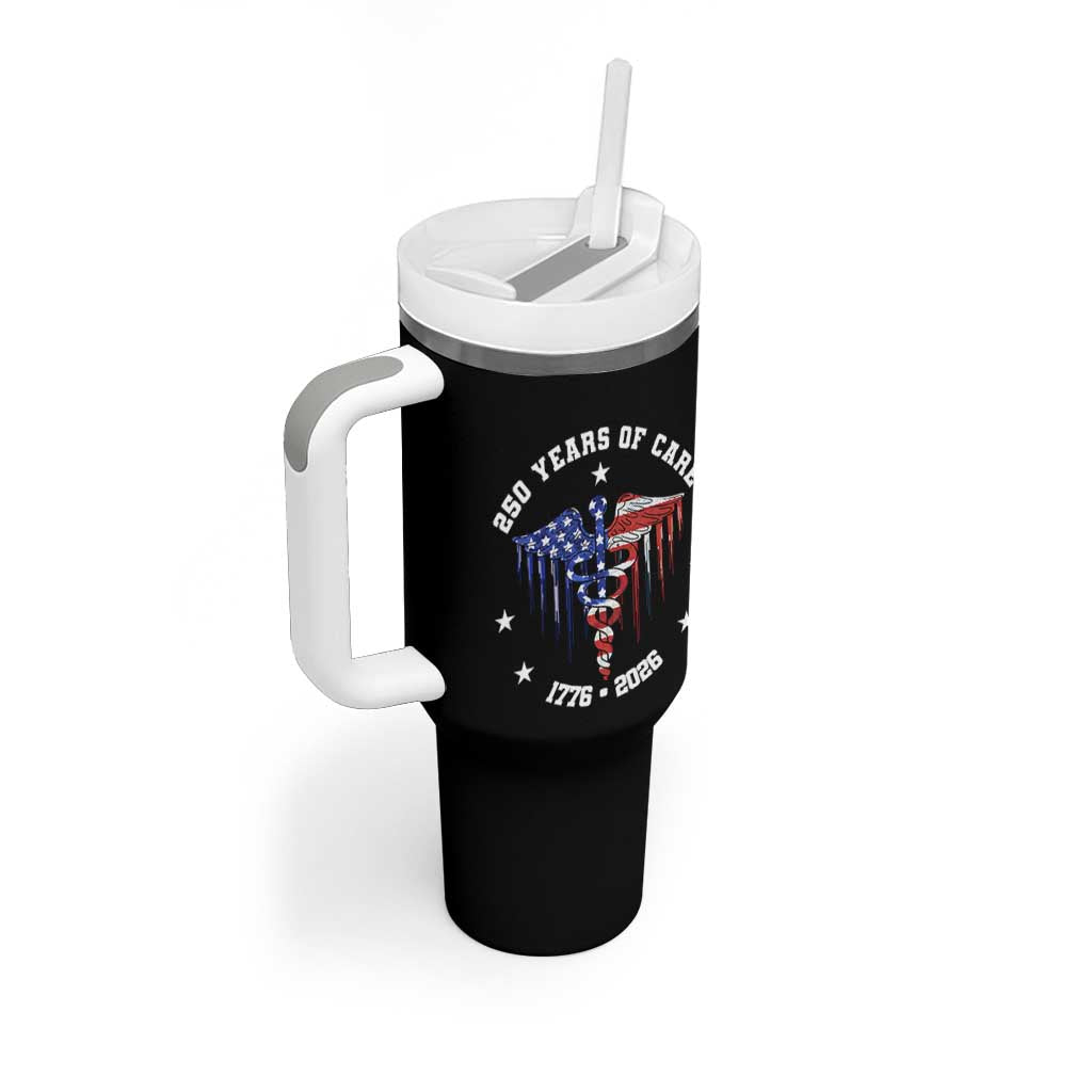 Patriotic Nurse 250 Years Of Care Tumbler With Handle Healthcare Worker Gift