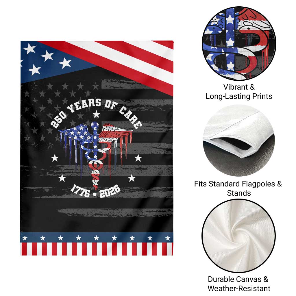 Patriotic Nurse 250 Years Of Care Garden Flag Healthcare Worker Gift