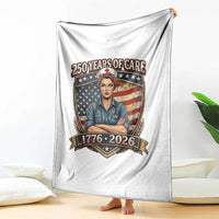 Patriotic Nurse Celebrating 250 Years Of Care Gift Throw Blanket