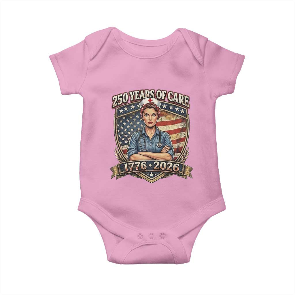 Patriotic Nurse Celebrating 250 Years Of Care Gift Baby Onesie