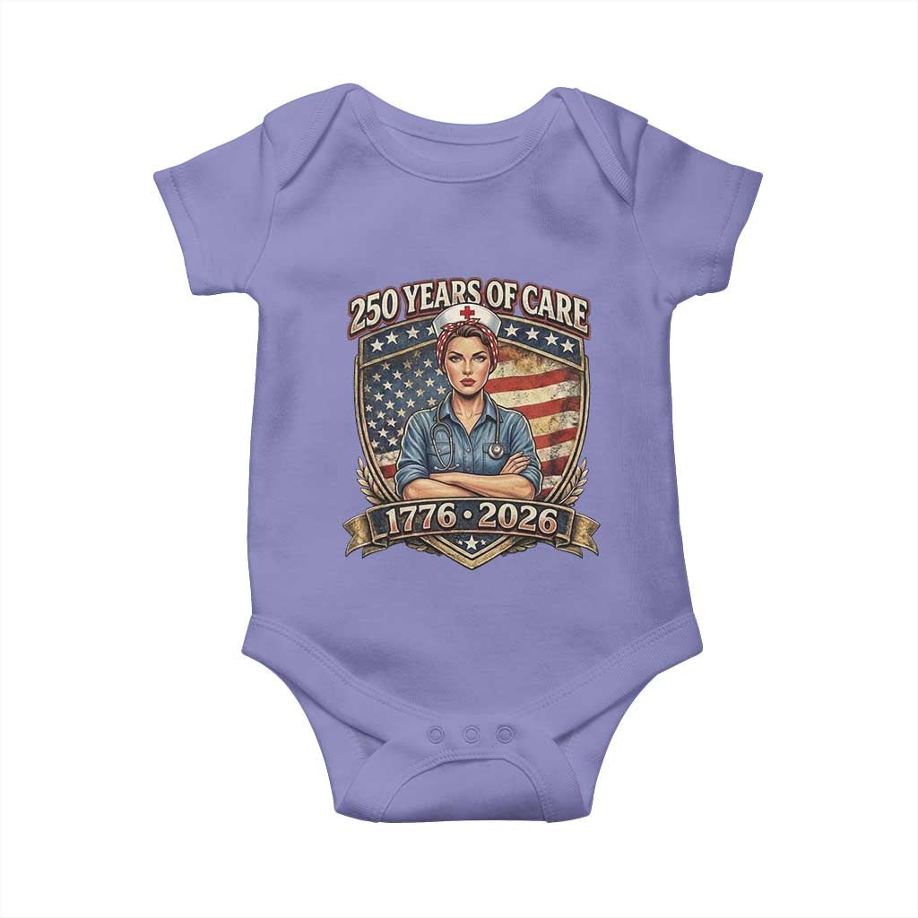 Patriotic Nurse Celebrating 250 Years Of Care Gift Baby Onesie