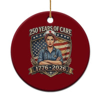 Patriotic Nurse Celebrating 250 Years Of Care Gift Ceramic Ornament