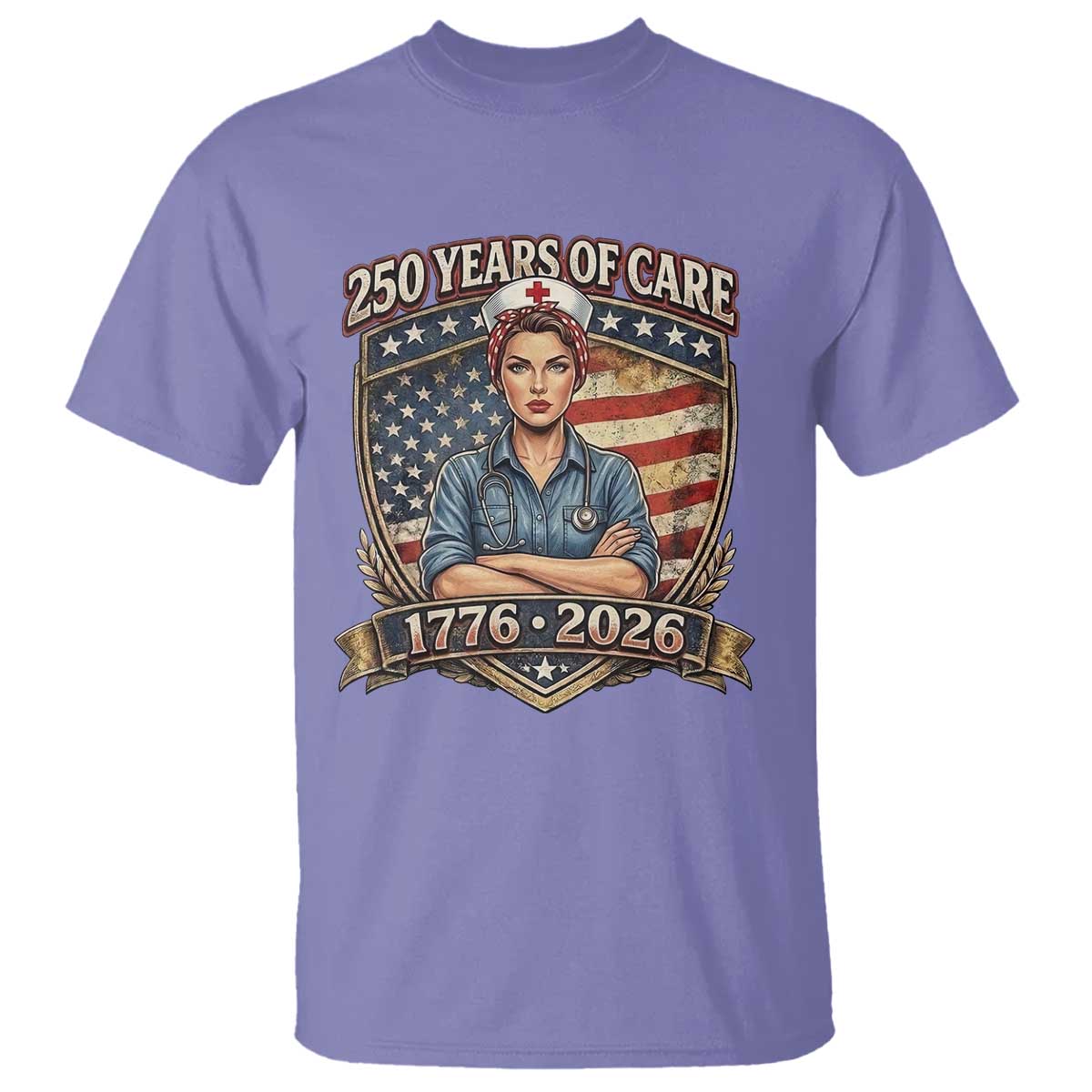 Patriotic Nurse Celebrating 250 Years Of Care Gift T Shirt