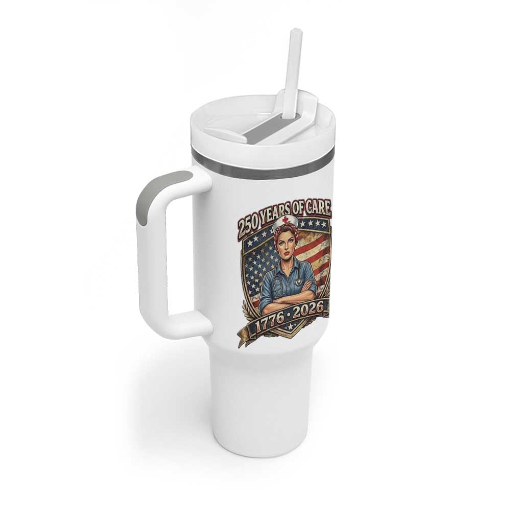 Patriotic Nurse Celebrating 250 Years Of Care Gift Tumbler With Handle