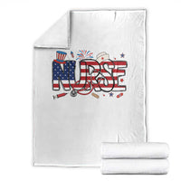 USA 250 Proud American Nurse Throw Blanket Patriotic Healthcare Hero