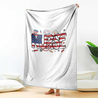 USA 250 Proud American Nurse Throw Blanket Patriotic Healthcare Hero
