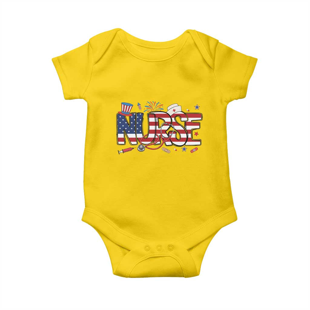 USA 250 Proud American Nurse Baby Onesie Patriotic Healthcare Hero