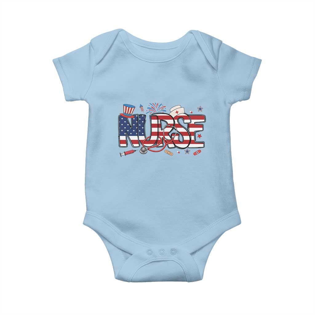 USA 250 Proud American Nurse Baby Onesie Patriotic Healthcare Hero