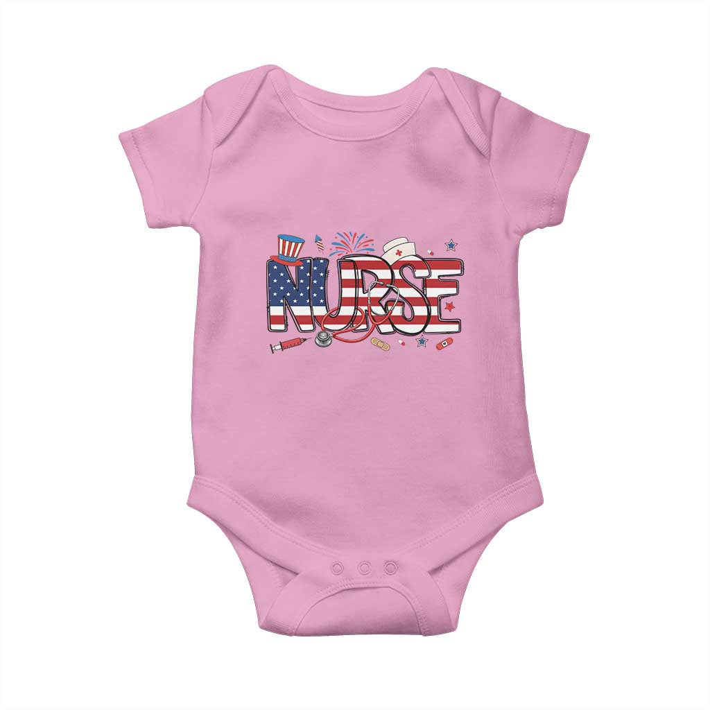 USA 250 Proud American Nurse Baby Onesie Patriotic Healthcare Hero