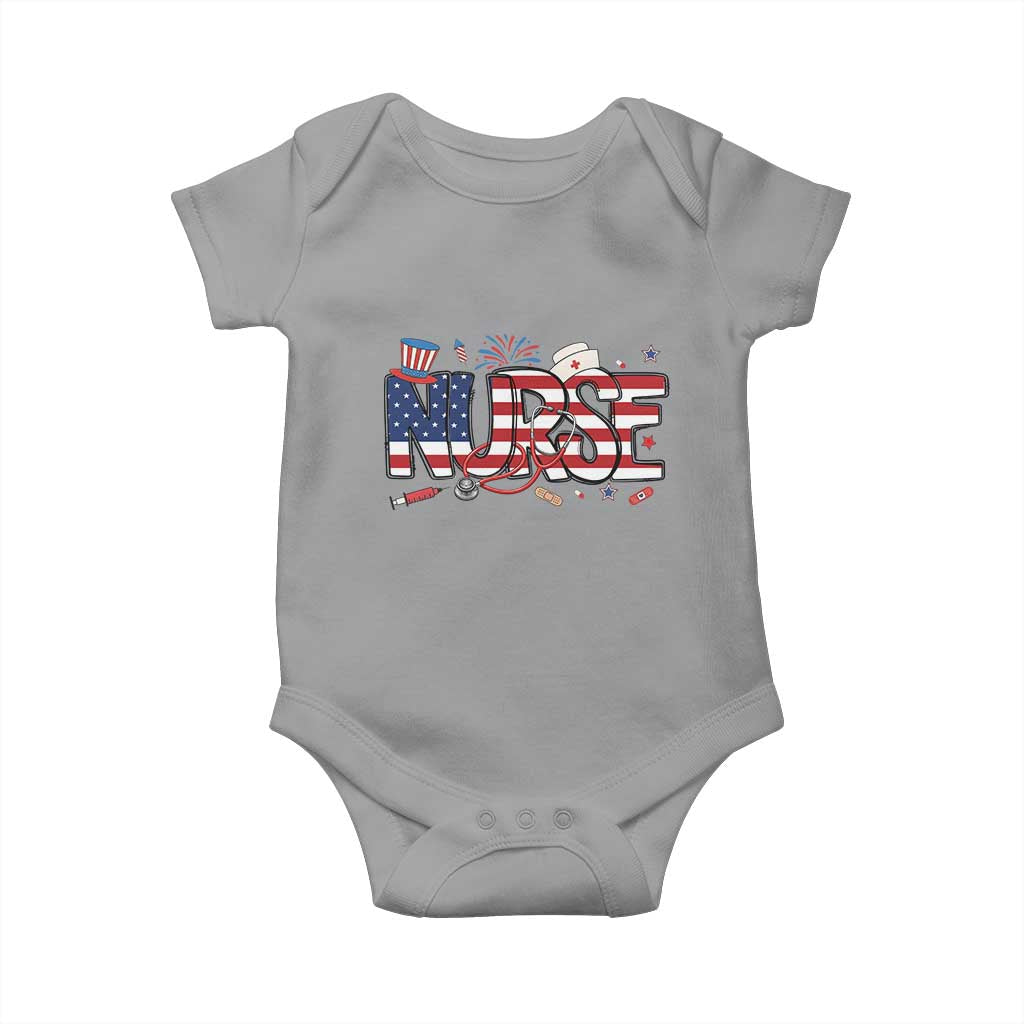 USA 250 Proud American Nurse Baby Onesie Patriotic Healthcare Hero