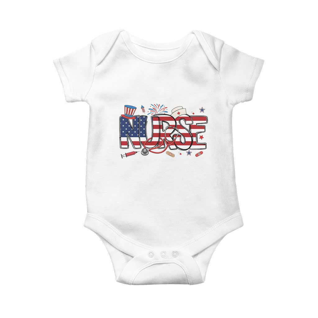 USA 250 Proud American Nurse Baby Onesie Patriotic Healthcare Hero