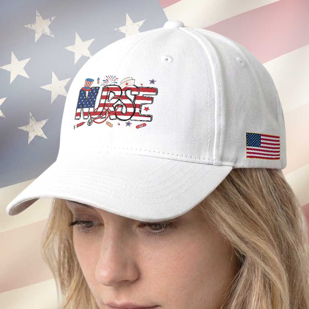 USA 250 Proud American Nurse Baseball Cap Patriotic Healthcare Hero