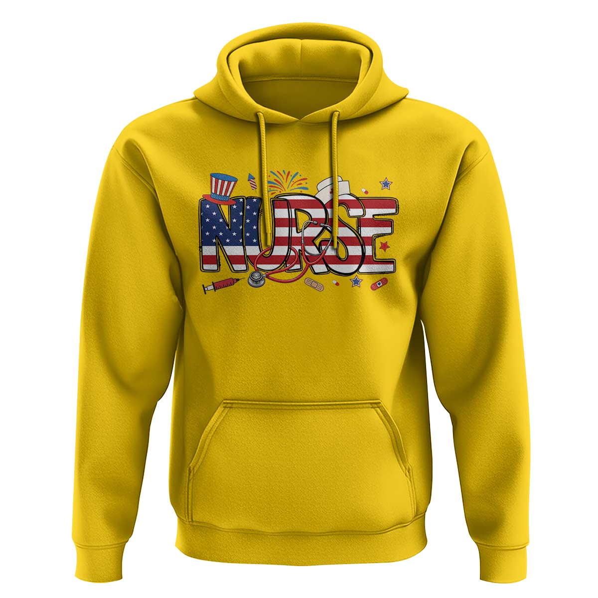 USA 250 Proud American Nurse Hoodie Patriotic Healthcare Hero