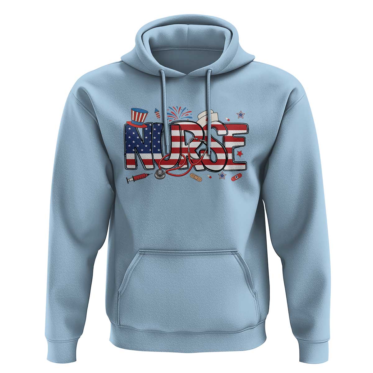 USA 250 Proud American Nurse Hoodie Patriotic Healthcare Hero