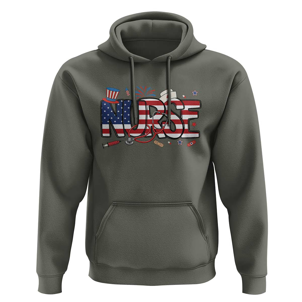 USA 250 Proud American Nurse Hoodie Patriotic Healthcare Hero