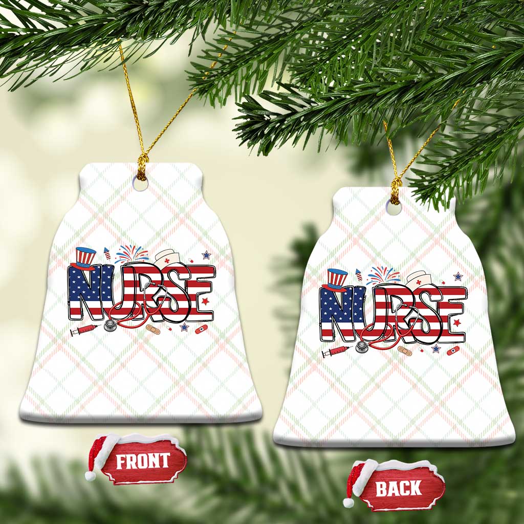 USA 250 Proud American Nurse Ceramic Ornament Patriotic Healthcare Hero