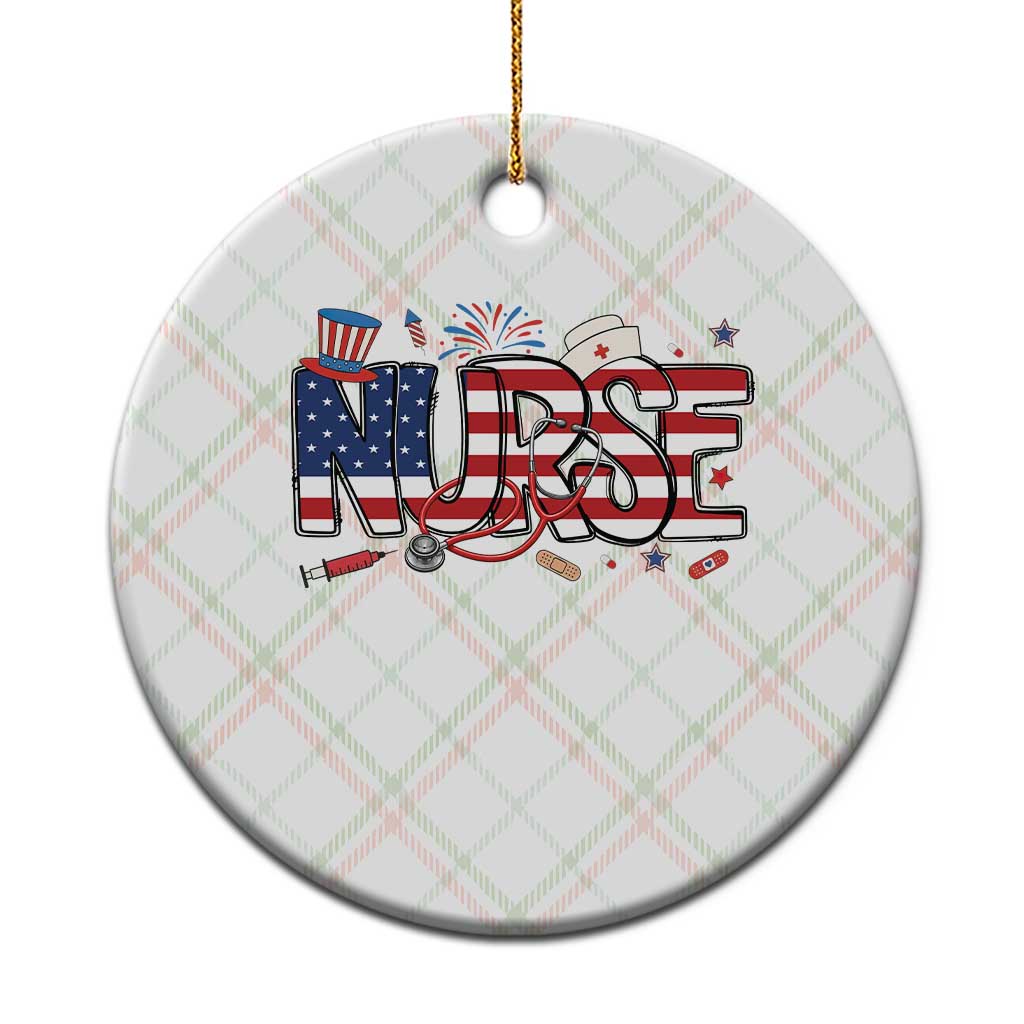 USA 250 Proud American Nurse Ceramic Ornament Patriotic Healthcare Hero
