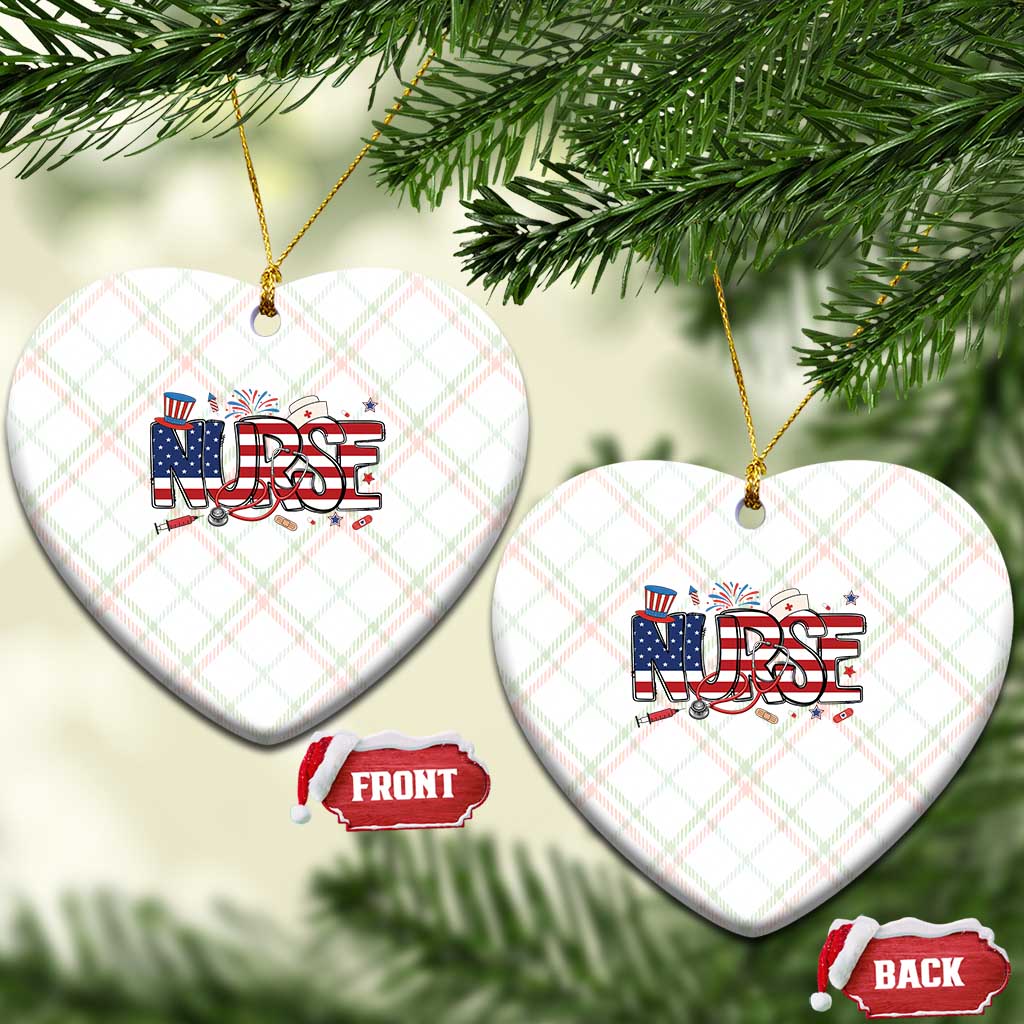 USA 250 Proud American Nurse Ceramic Ornament Patriotic Healthcare Hero