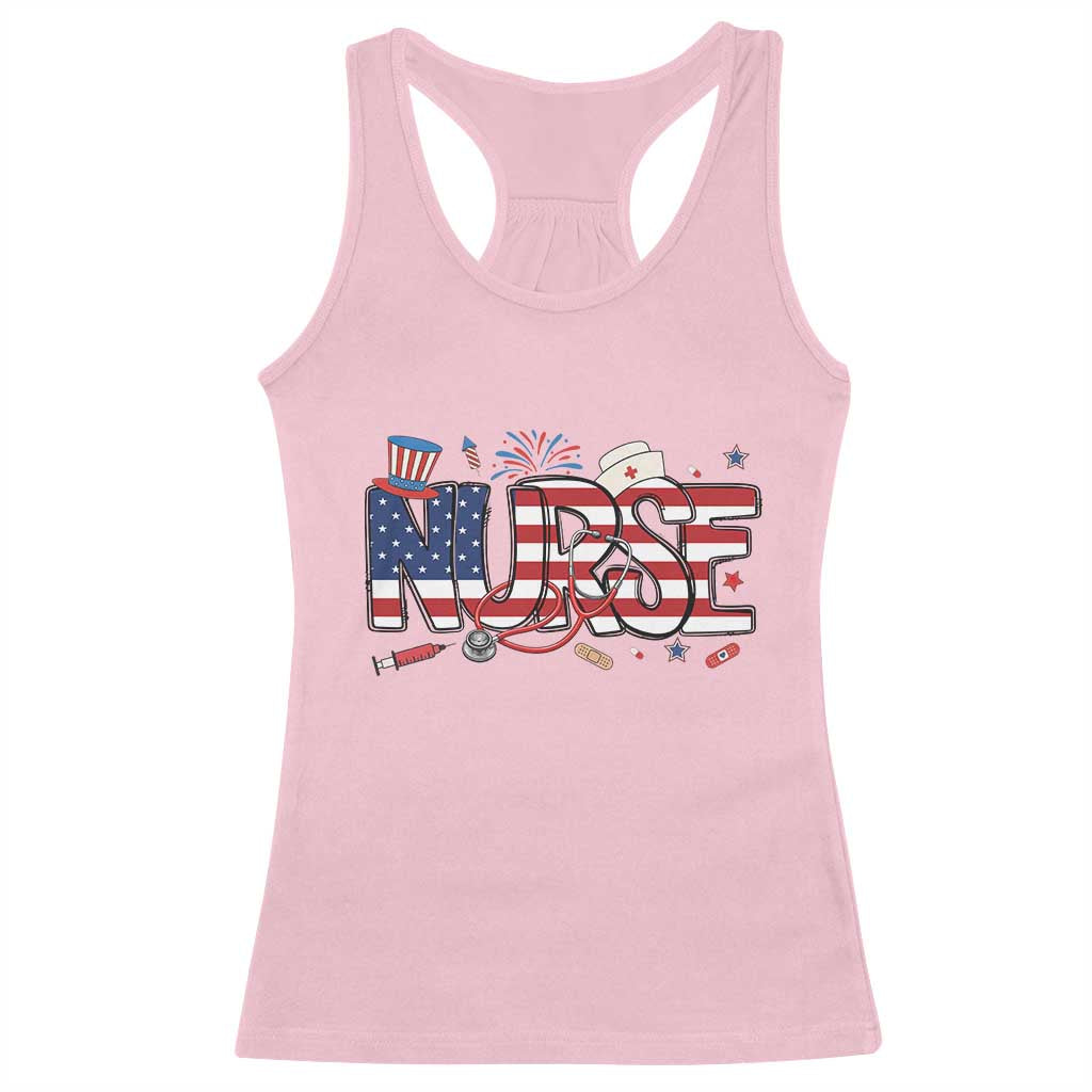 USA 250 Proud American Nurse Racerback Tank Top Patriotic Healthcare Hero