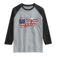 USA 250 Proud American Nurse Raglan Shirt Patriotic Healthcare Hero