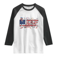 USA 250 Proud American Nurse Raglan Shirt Patriotic Healthcare Hero
