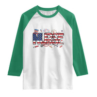USA 250 Proud American Nurse Raglan Shirt Patriotic Healthcare Hero