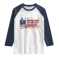 USA 250 Proud American Nurse Raglan Shirt Patriotic Healthcare Hero