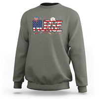 USA 250 Proud American Nurse Sweatshirt Patriotic Healthcare Hero