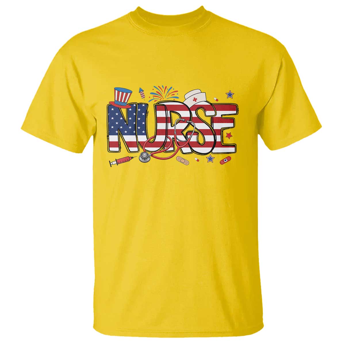USA 250 Proud American Nurse T Shirt Patriotic Healthcare Hero