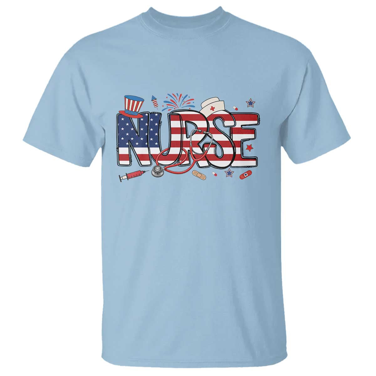 USA 250 Proud American Nurse T Shirt Patriotic Healthcare Hero