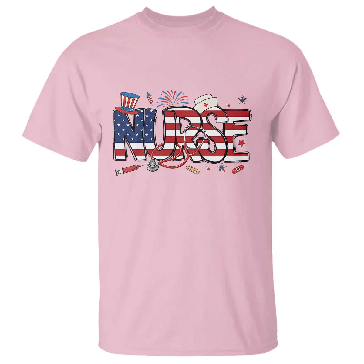 USA 250 Proud American Nurse T Shirt Patriotic Healthcare Hero