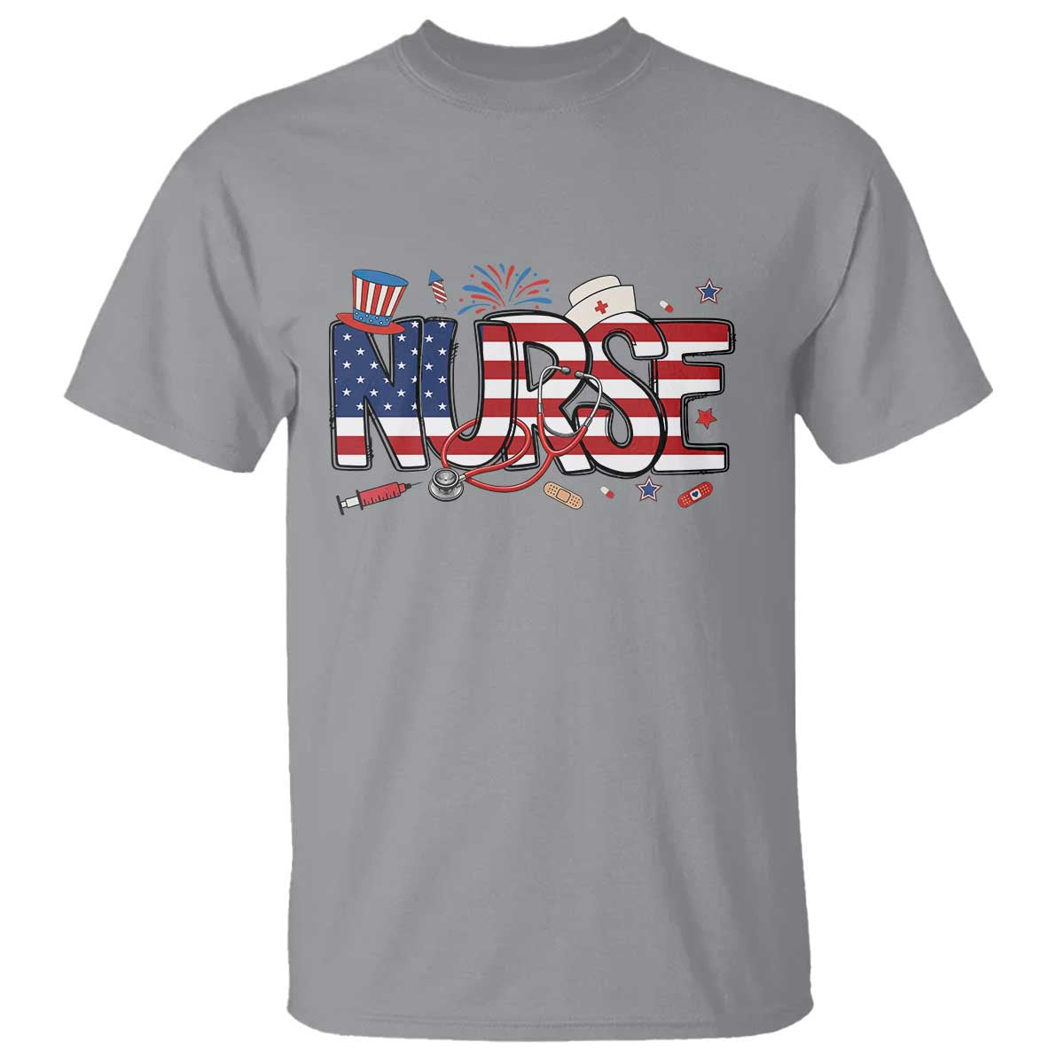 USA 250 Proud American Nurse T Shirt Patriotic Healthcare Hero