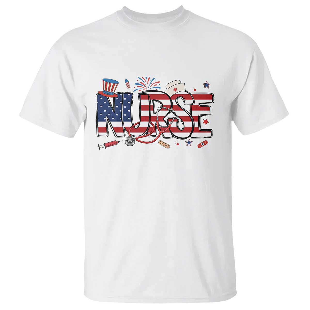 USA 250 Proud American Nurse T Shirt Patriotic Healthcare Hero