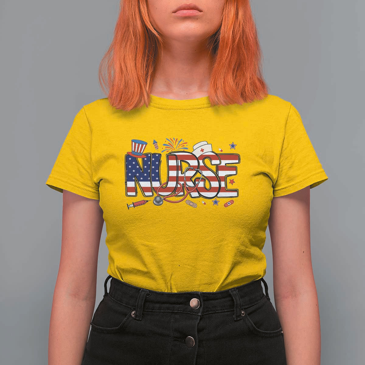 USA 250 Proud American Nurse T Shirt For Women Patriotic Healthcare Hero