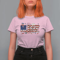 USA 250 Proud American Nurse T Shirt For Women Patriotic Healthcare Hero