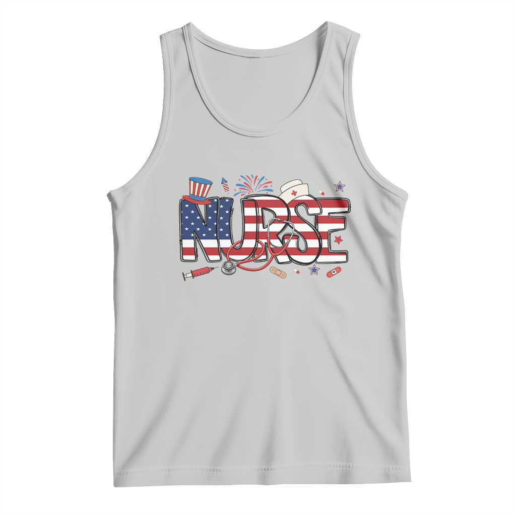 USA 250 Proud American Nurse Tank Top Patriotic Healthcare Hero