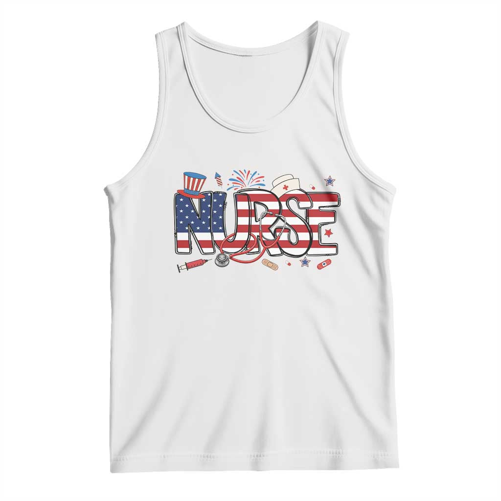 USA 250 Proud American Nurse Tank Top Patriotic Healthcare Hero