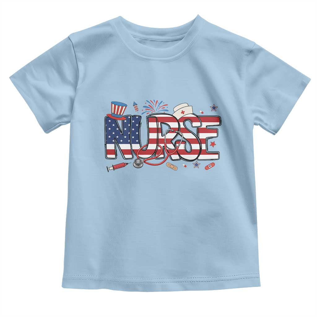 USA 250 Proud American Nurse Toddler T Shirt Patriotic Healthcare Hero