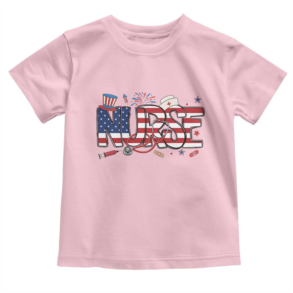 USA 250 Proud American Nurse Toddler T Shirt Patriotic Healthcare Hero
